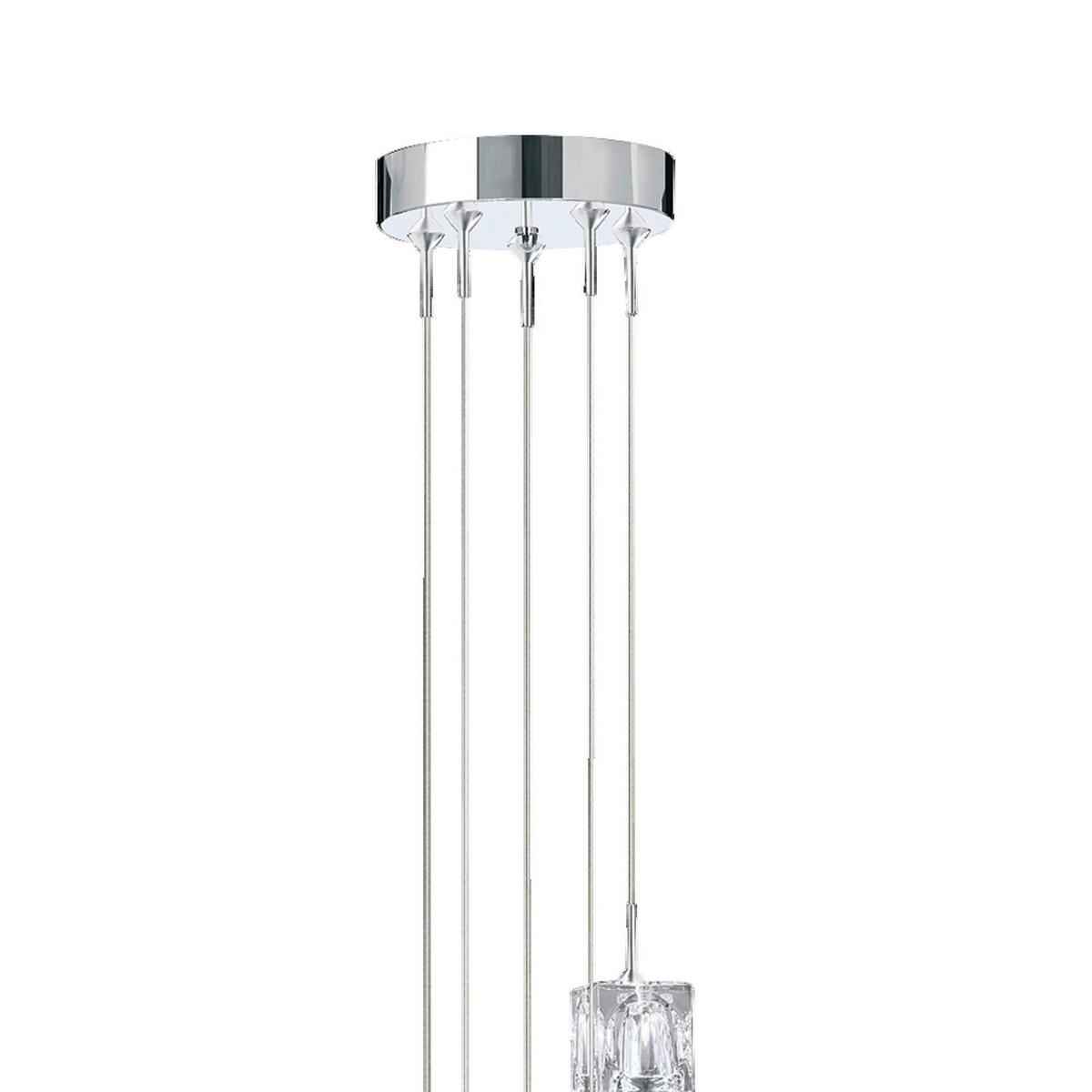 Led-hängeleuchte Ice Cube 6775-5-Led - Chromfarben, Design, Glas/Metall (18/116cm)