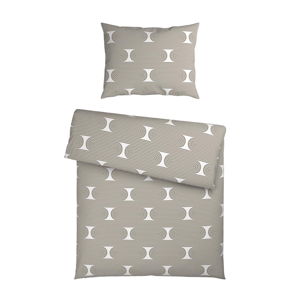 POSTEĽNÁ BIELIZEŇ RETRO - sivohnedá/biela, Modern, textil (140/200cm) - Mömax