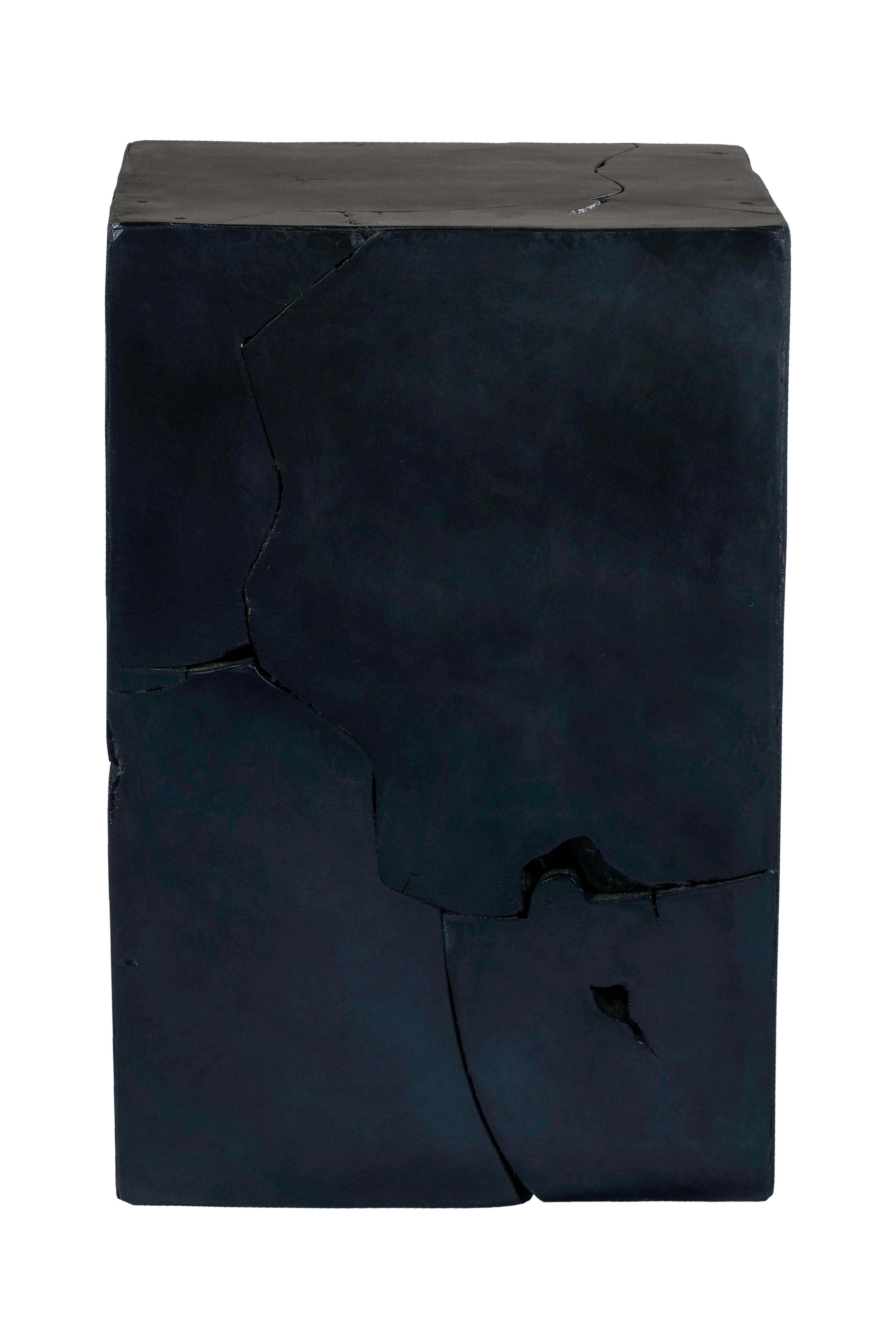 Beistelltisch aus Teakholz Radix, Schwarz