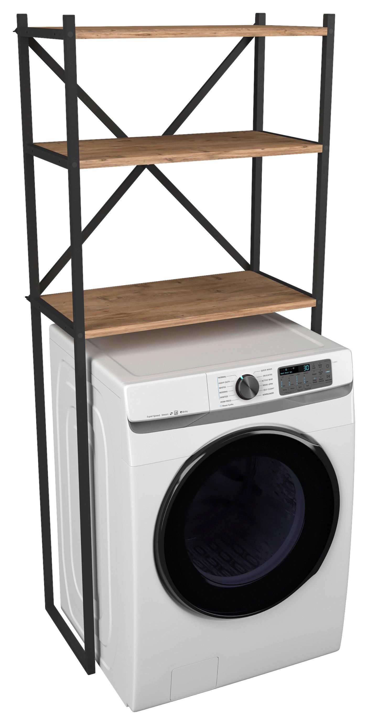Waschmaschinenschrank Insasi - Honigeiche, MODERN, Holzwerkstoff/Metall (66/160/34cm) - MID.YOU