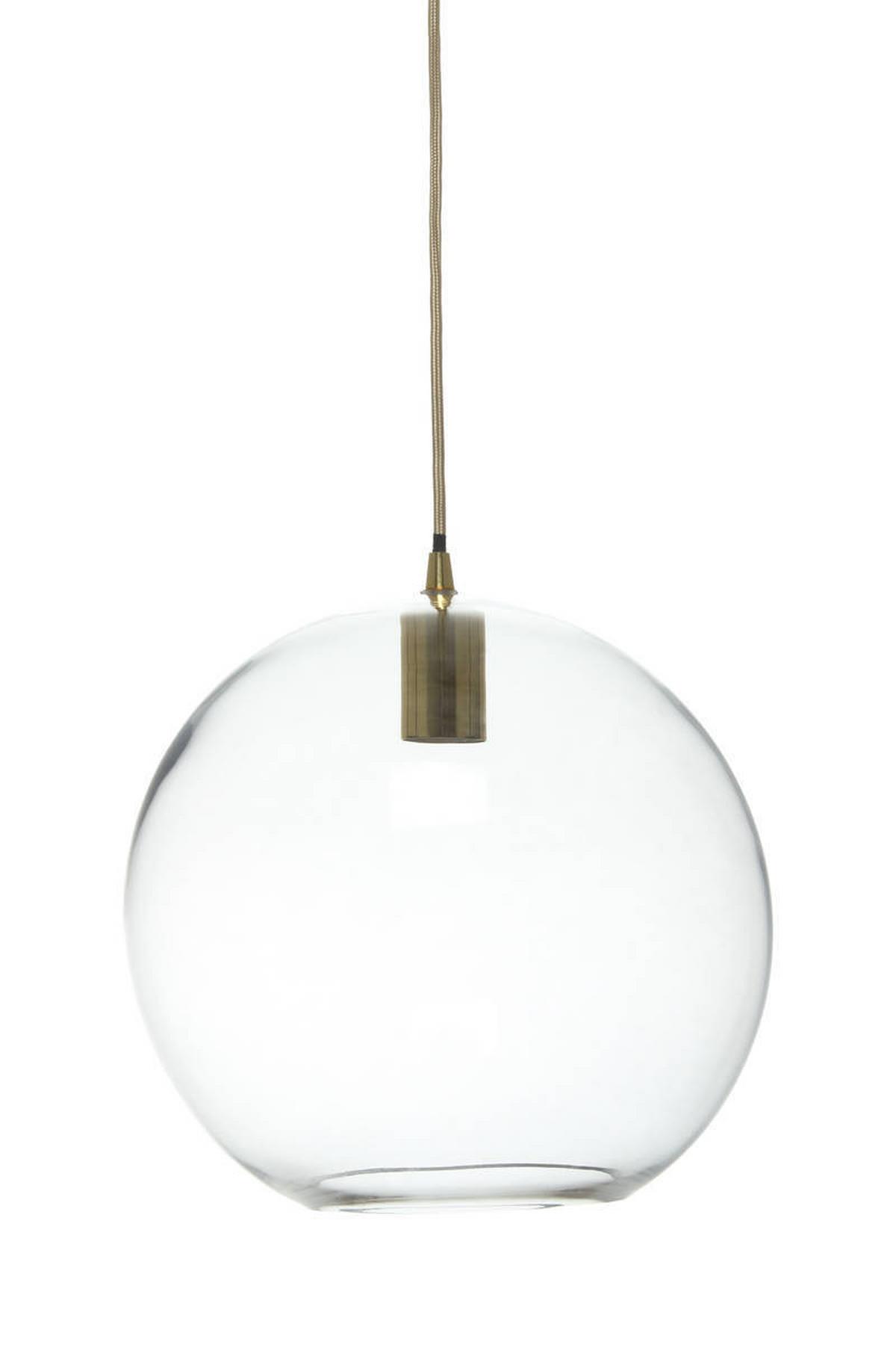 Hängeleuchte Heike H: 36 cm 1-Flammig - Klar/Goldfarben, Trend, Glas (30/36/30cm) - Kayoom