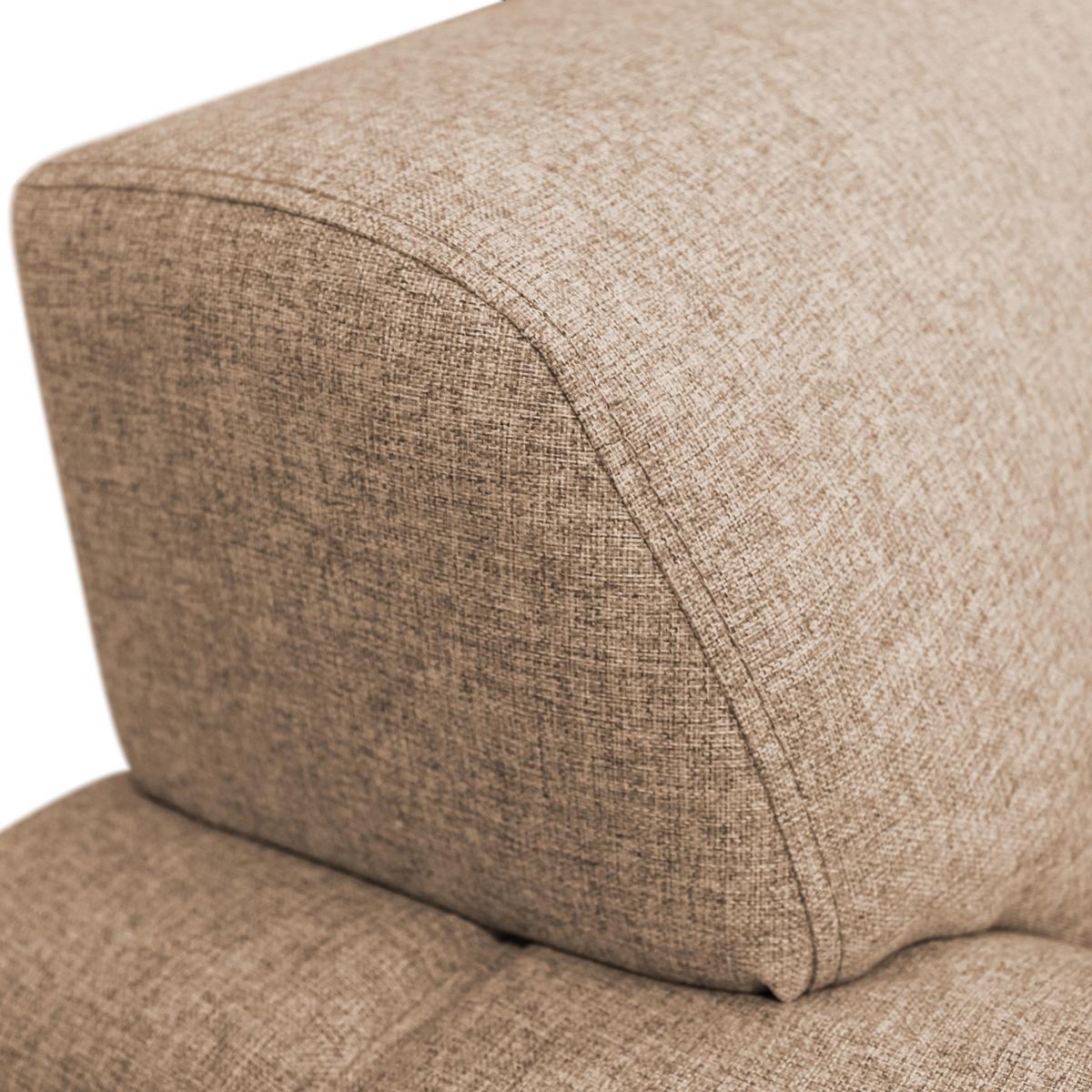 Ecksofa Delux Beige Mit Schlaffunktion Ottomane Rechts - Beige/Silberfarben, Design, Textil (266/266cm) - Livetastic