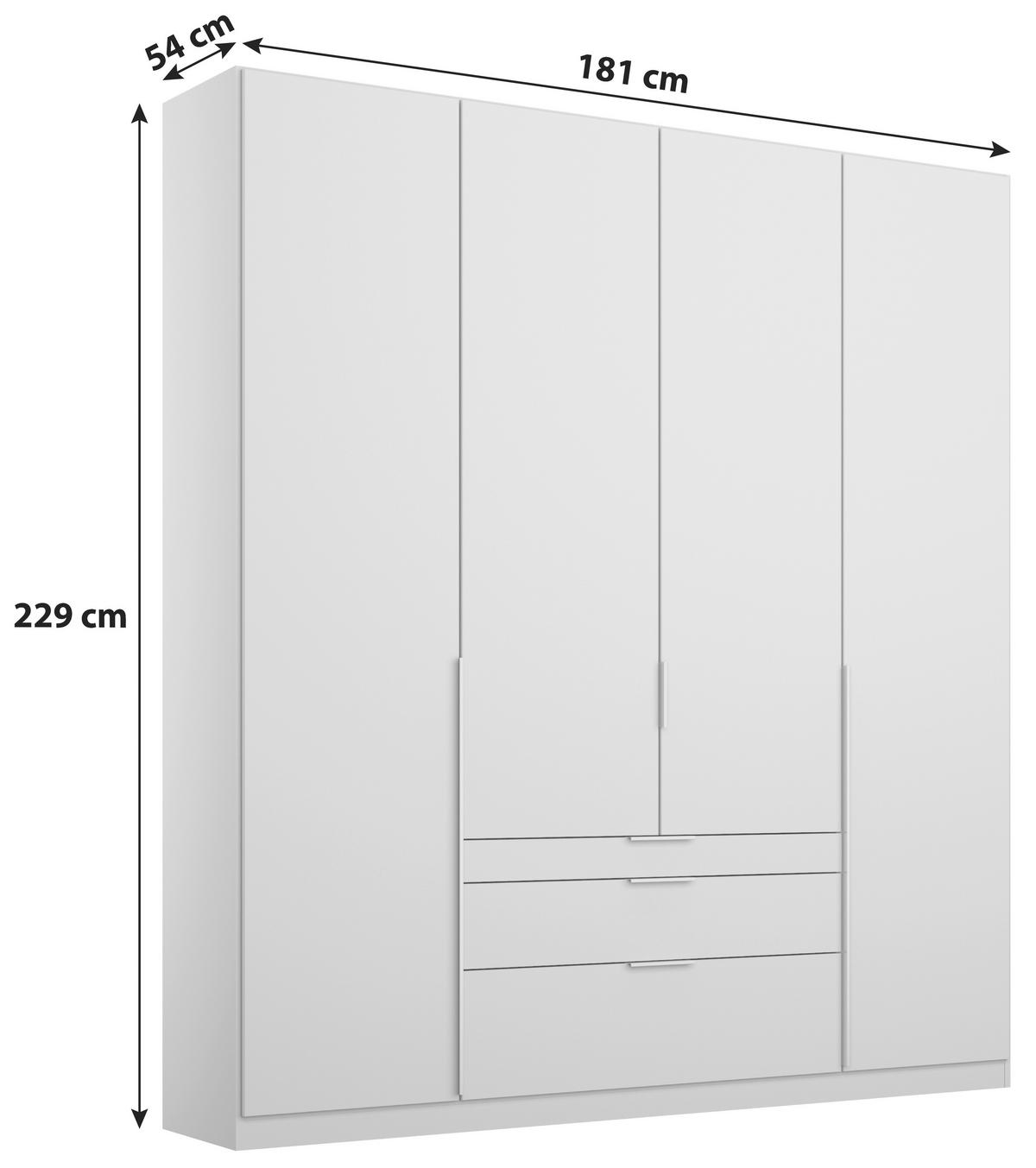 Drehtürenschrank mit Laden 181 cm Alabama, Seidengrau - Hellgrau, MODERN, Holzwerkstoff (181/229/54cm)