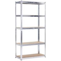 Schwerlastregal Luca - Silberfarben, Trend, Holzwerkstoff/Metall (90/40/180cm) - Homezone
