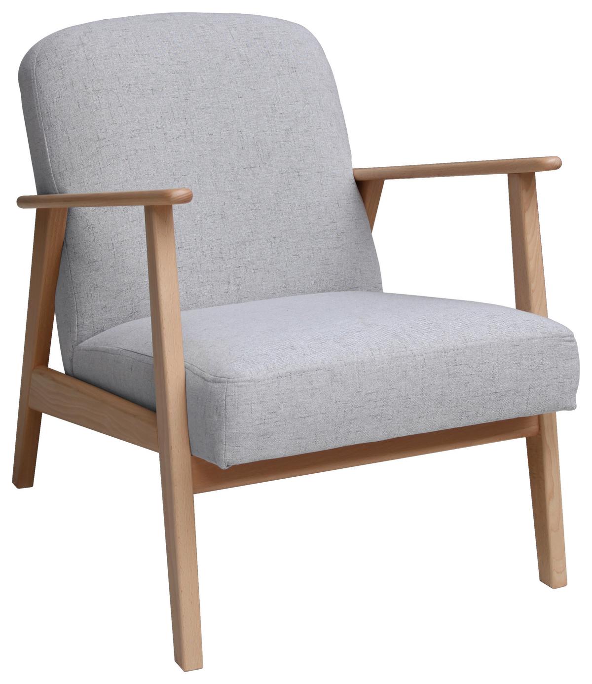 Sessel Retro - Buchefarben/Silberfarben, MODERN, Holz/Textil (63/78/78cm) - Livetastic