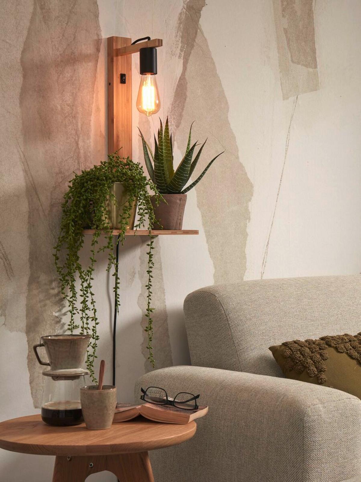 Wandleuchte Flores/W52/N - Naturfarben, Trend (30/18/52cm) - Good & Mojo