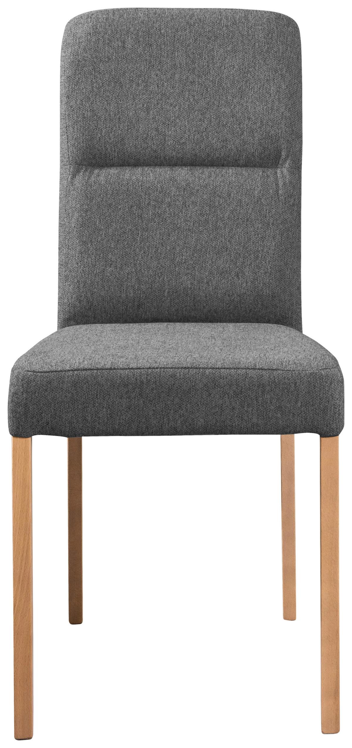 Stuhl Emma II - Eichefarben/Grau, KONVENTIONELL, Holz/Textil (43/91/58cm)