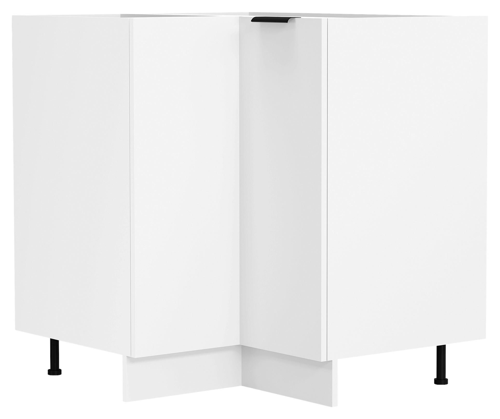 Eckunterschrank Fasola Weiß B: 76 cm - Weiß, Trend, Holzwerkstoff/Kunststoff (76/93/76cm) - MID.YOU