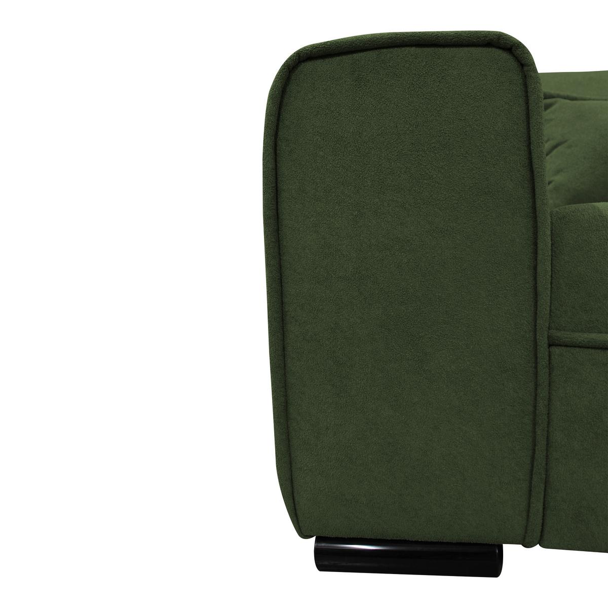 Ecksofa Classic Grün 270x175 cm - Schwarz/Grün, Design, Textil (270/175cm) - MID.YOU