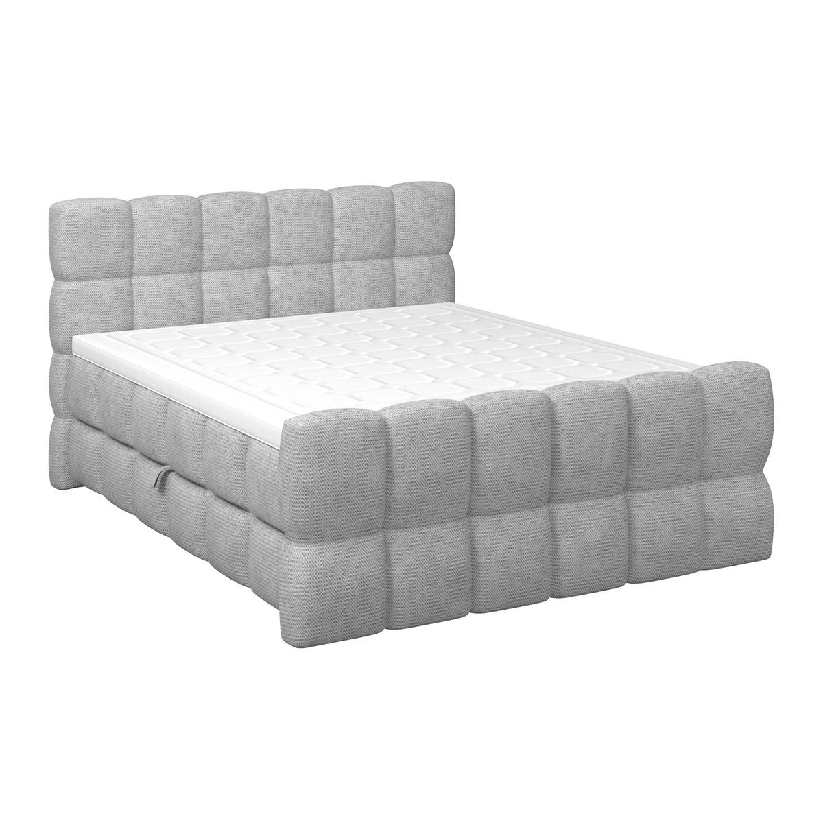 Boxspringbett Brisbane inkl. Bettkasten 200x200 - Hellgrau/Schwarz, Trend, Holz/Holzwerkstoff (200/200cm) - Sembella