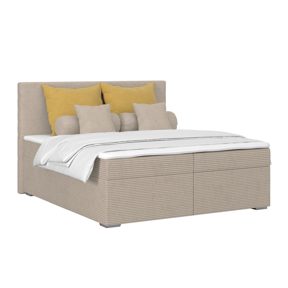 Čalúnená posteľ ADRIA 160x200 cm,bahenná hnedá - bahenná hnedá/chrómová, Konventionell, drevo/textil (160/200cm)