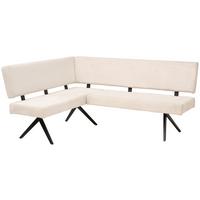 Eckbank Chios Cord Beige, S: 150x190 cm - Beige/Schwarz, KONVENTIONELL, Textil/Metall (150/190cm) - MID.YOU