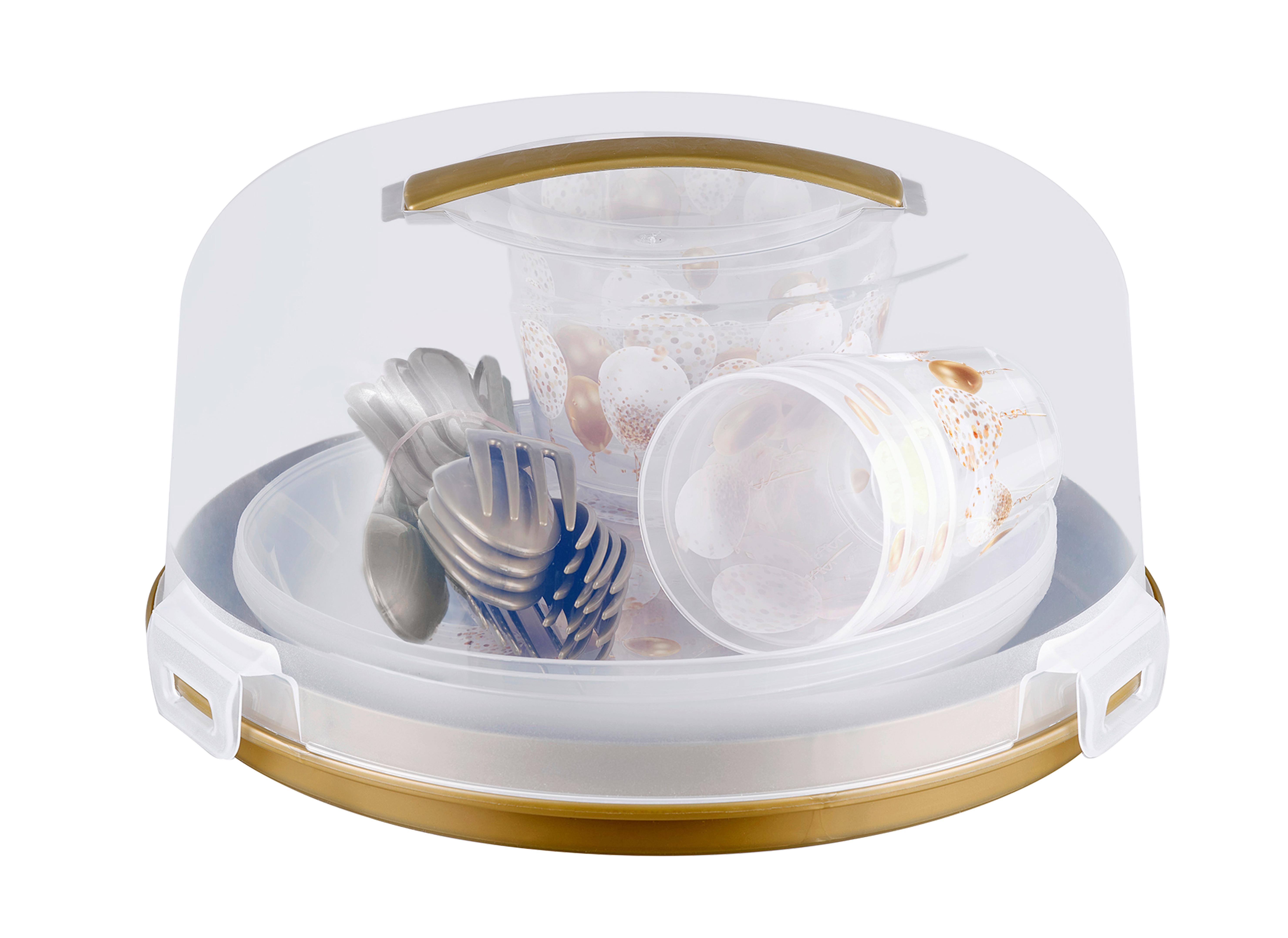 Partyset Dennis - Transparent/Goldfarben, KONVENTIONELL, Kunststoff - James Wood