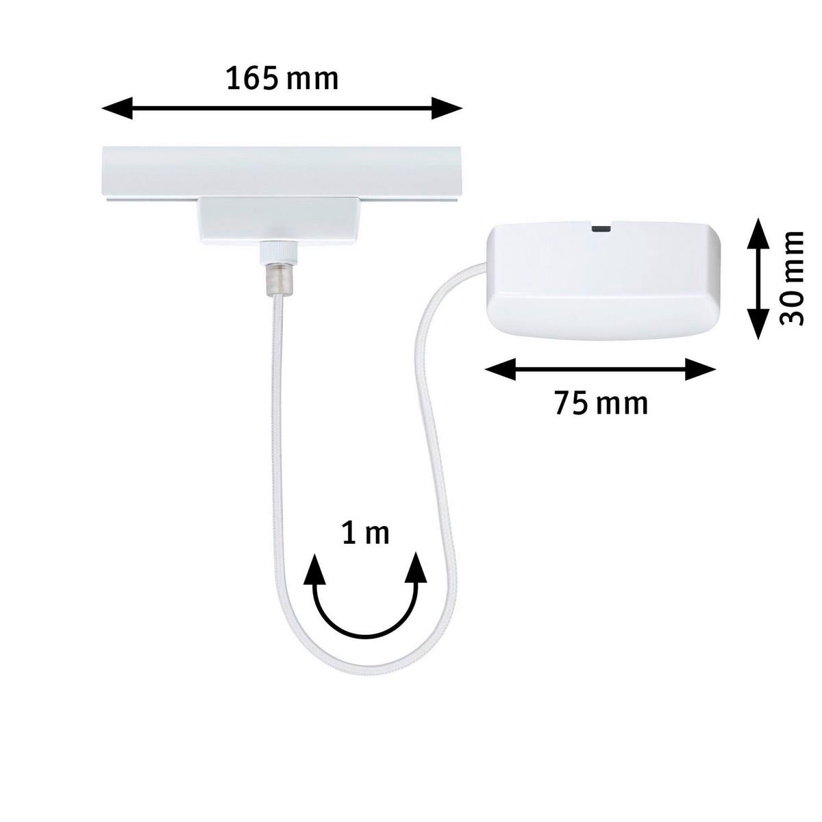 Schienensystem-Einspeiser 95644 Urail Einspeisung Sw - Perlmutt/Weiß, Basics, Metall (16,5/100cm) - Paulmann