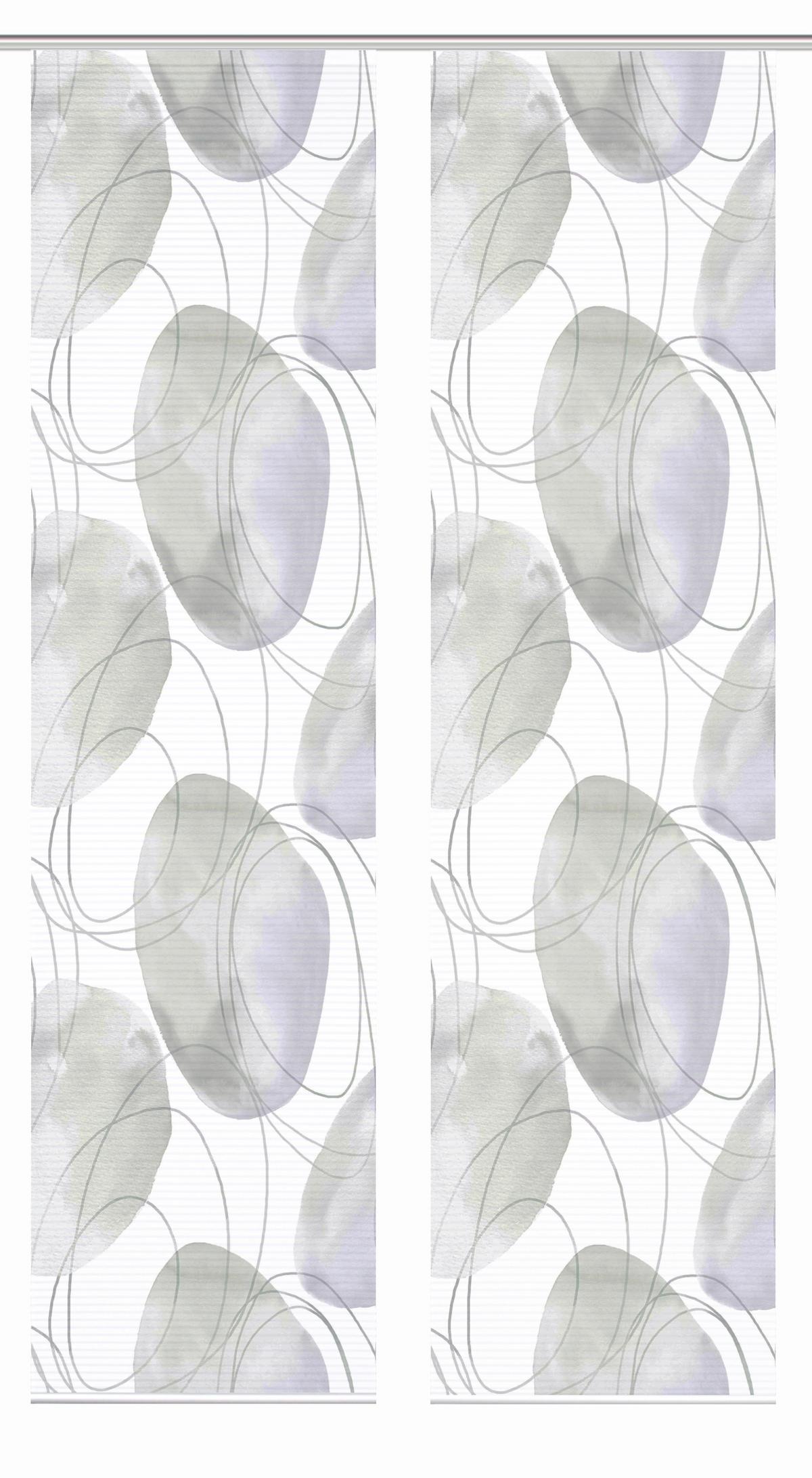 Flächenvorhang Ellrik 2er Set - Flieder/Weiß, Natur, Textil (60/245cm)