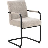 Židle s poručkami ADELE - černá/béžová, Design, kov/textil (50,5/84,5/64,5cm) - MID.YOU