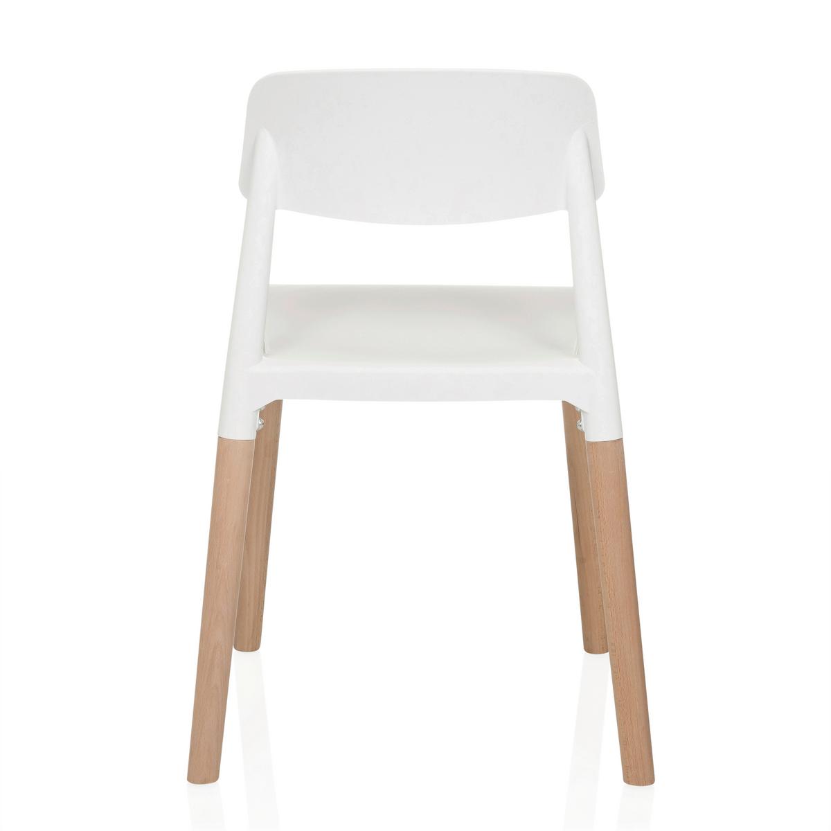 Vierfußstuhl Scandi E Weiß B: 49 Cm - Buchefarben/Weiß, MODERN, Holz/Kunststoff (49/77/49cm) - MID.YOU