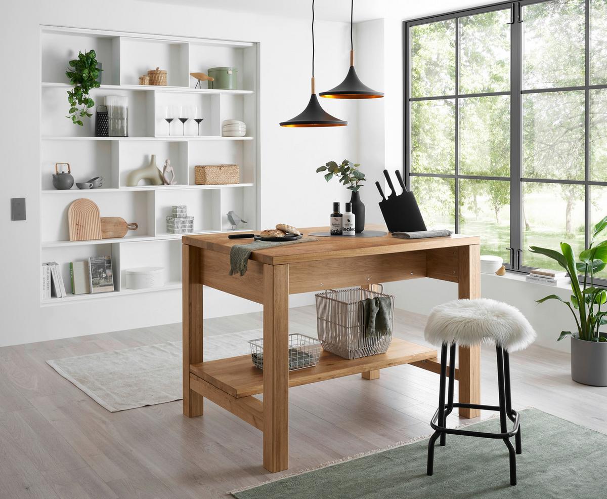 Kücheninsel Ponza Eiche Dekor B: 120 cm - Eichefarben, Basics, Holz (120/91/90cm) - MID.YOU