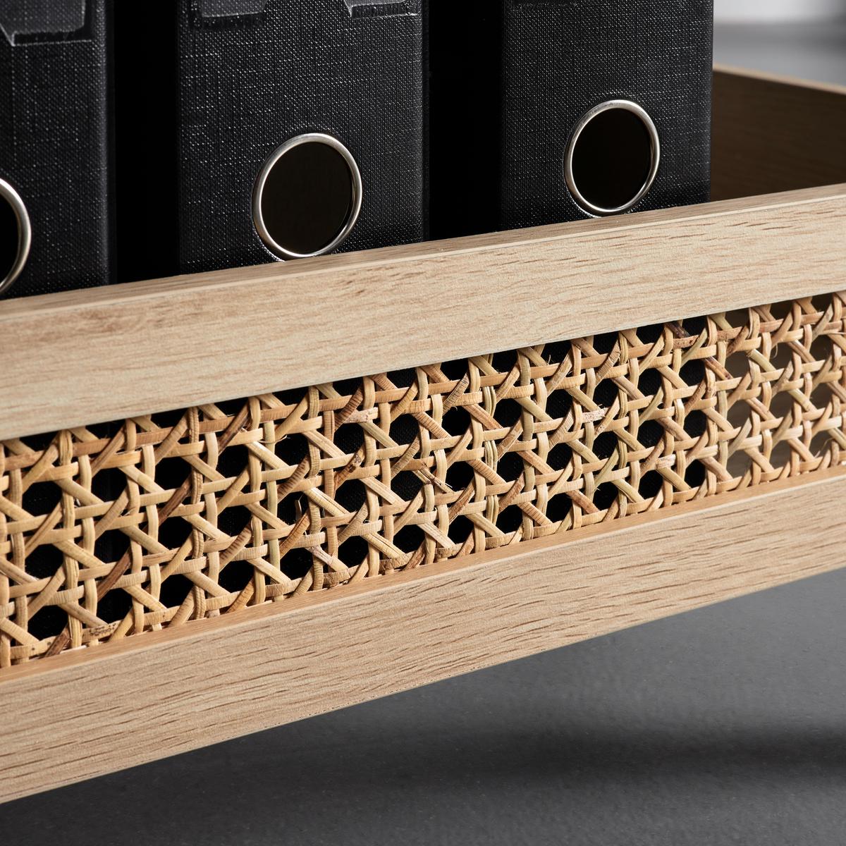 Regál DENIS - černá/přírodní barvy, Moderní, dřevo/kompozitní dřevo (45/110/35cm) - Bessagi Home