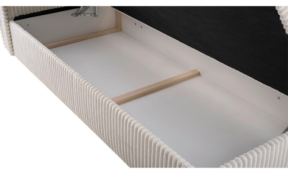 Boxbett Barcelona Lf: 180x200 Beige - Beige/Schwarz, MODERN, Holz/Kunststoff (180/200cm) - MID.YOU