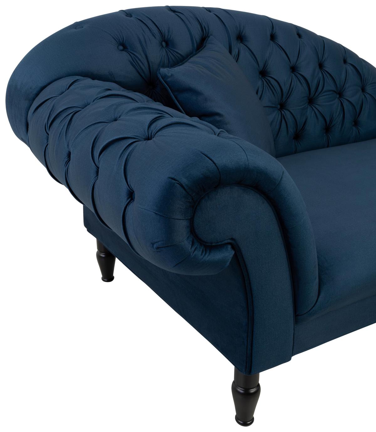 Recamiere Cupido Dunkelblau - Schwarz/Dunkelblau, Design, Textil (216/91/103cm) - MID.YOU