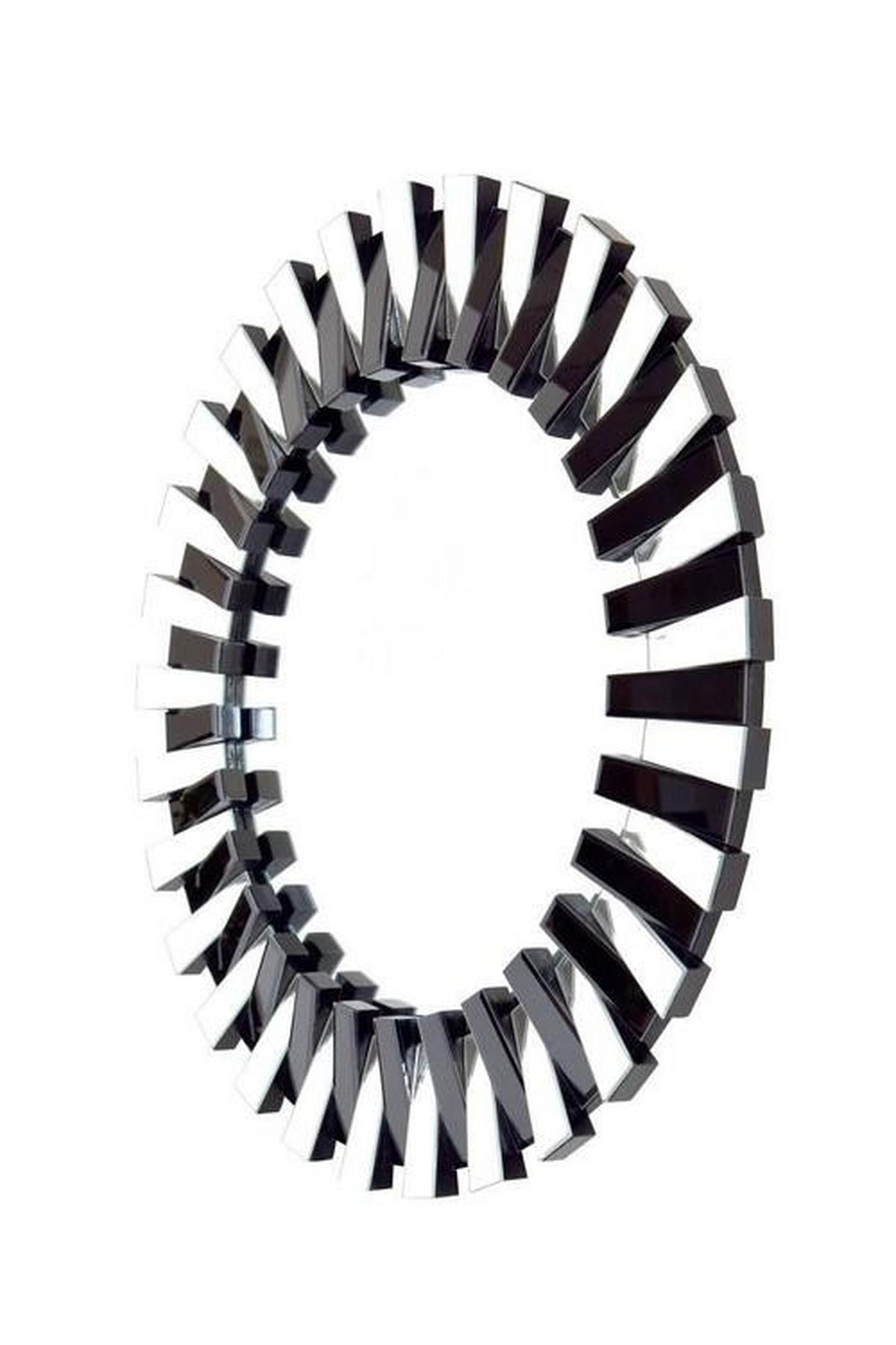 Nástenné zrkadlo čierna/strieborná - čierna/strieborná, Basics, kov/sklo (80/80/5cm)