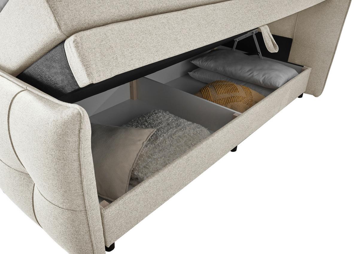 Boxspringbett Manchester 6 - Creme/Schwarz, MODERN, Holzwerkstoff/Textil (180/200cm) - MID.YOU