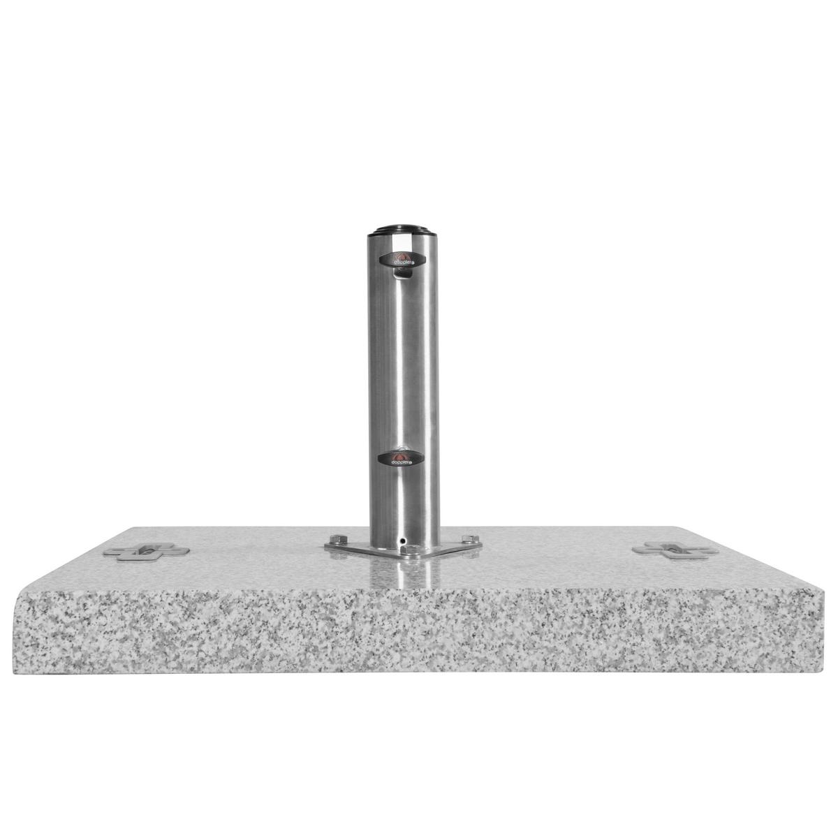 Schirmständer Naturstein für DM: 6,5 cm - Edelstahlfarben/Hellgrau, Basics, Stein (70/70/7cm)