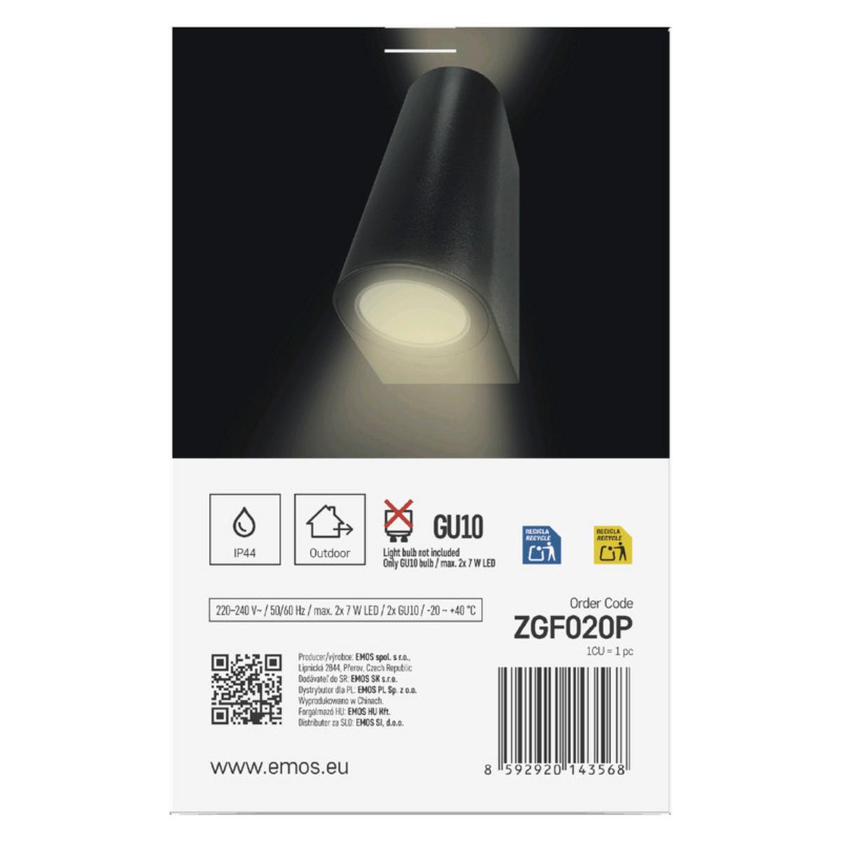 VONKAJŠIE LED SVIETIDLO OCULUS - čierna, Modern, plast