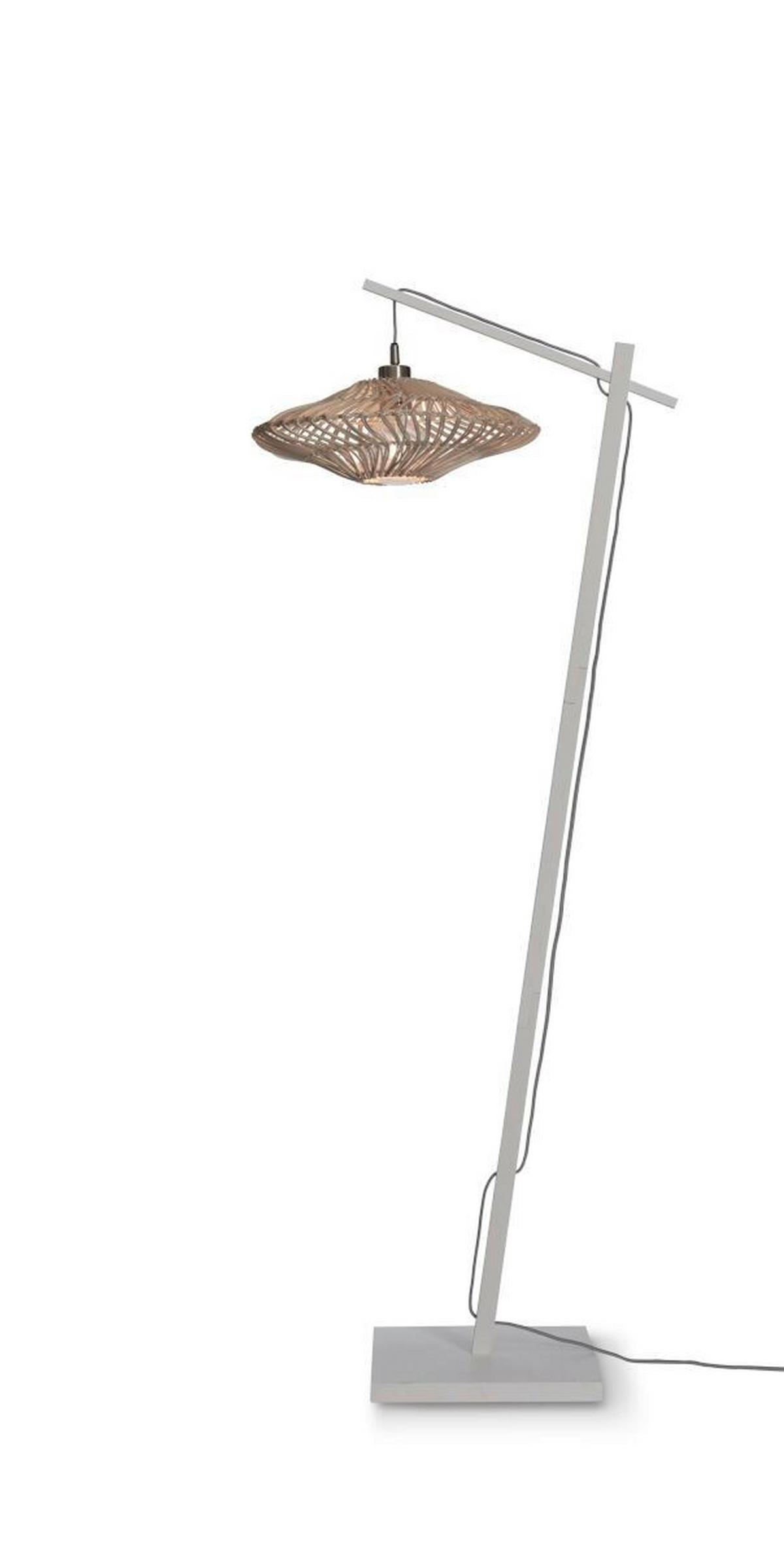 Stehleuchte Zanzibar/Fs/Ad/W/4012/W - Weiß, Trend, Naturmaterialien (63/40/150cm) - Good & Mojo