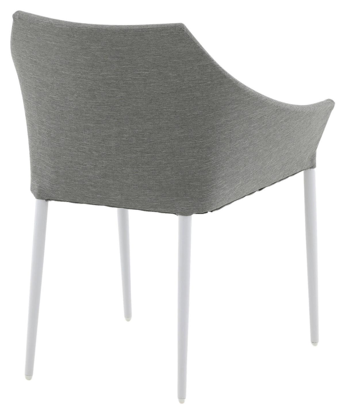 Gartensessel-Set 2-Tlg. Spoga Metall/Textil - Weiß/Grau, KONVENTIONELL, Textil/Metall (60/81/62cm) - Gardenson