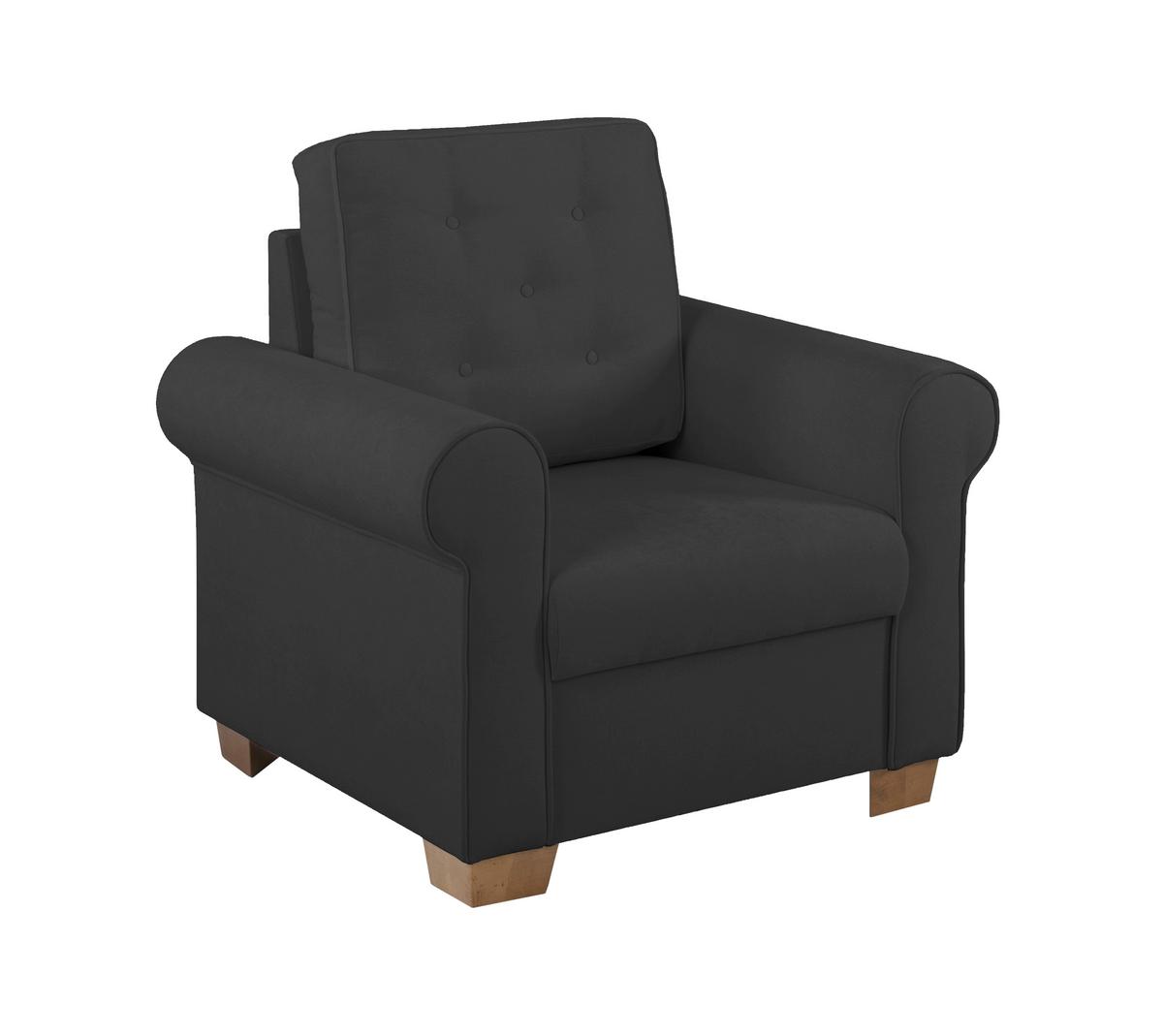 Sessel Arles, Anthrazit 99 B: 93 Cm - Anthrazit/Buchefarben, Design, Textil (93/89/82cm) - MID.YOU