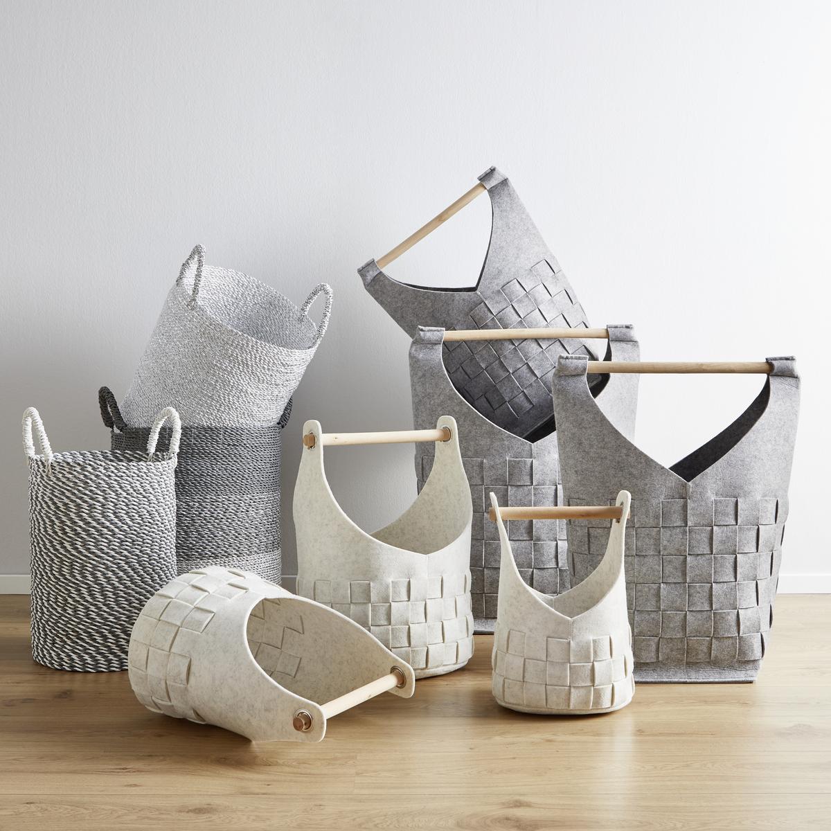 Koš SHANNON výška 44 cm - šedá, Moderní, plast (36/44cm) - Bessagi Home