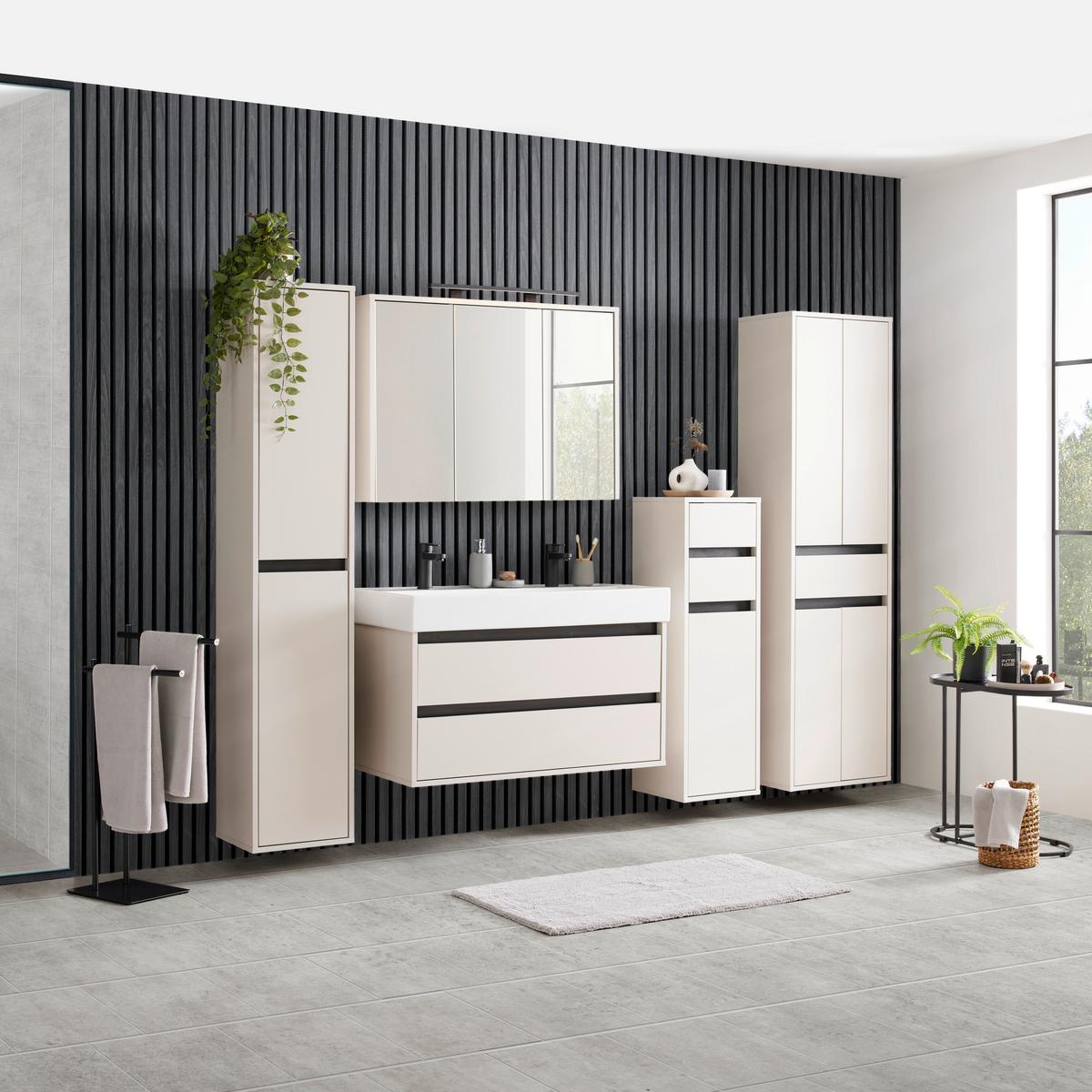 Zrcadlová skříňka SOPHIA - kašmírová, Moderní, kompozitní dřevo/sklo (100/74/17cm) - Mömax