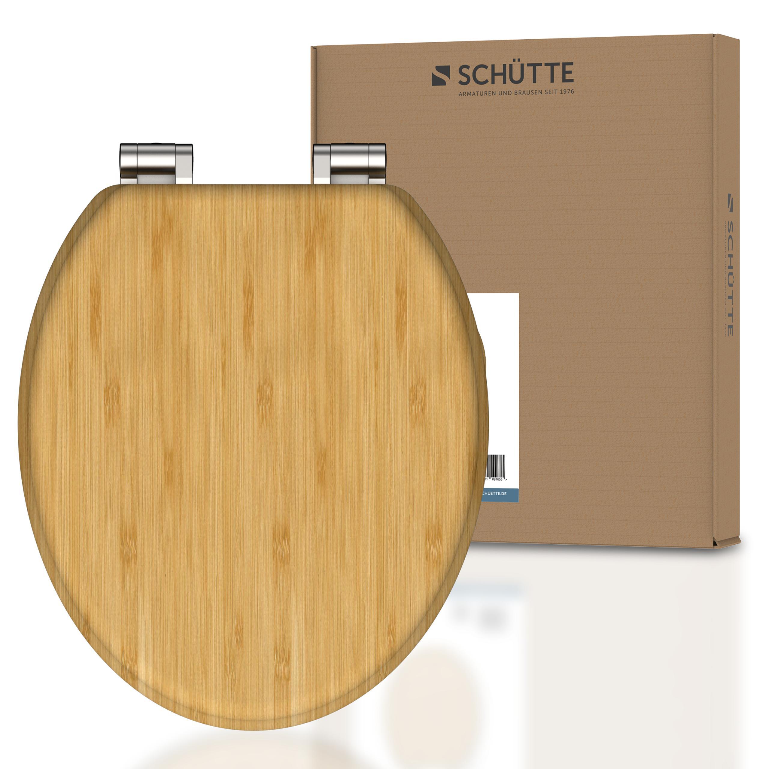 WC-Sitz Naturfarben Bamboo B: 42,5 cm - Naturfarben, Design, Holzwerkstoff (42,5/5,5/37cm) - Schütte