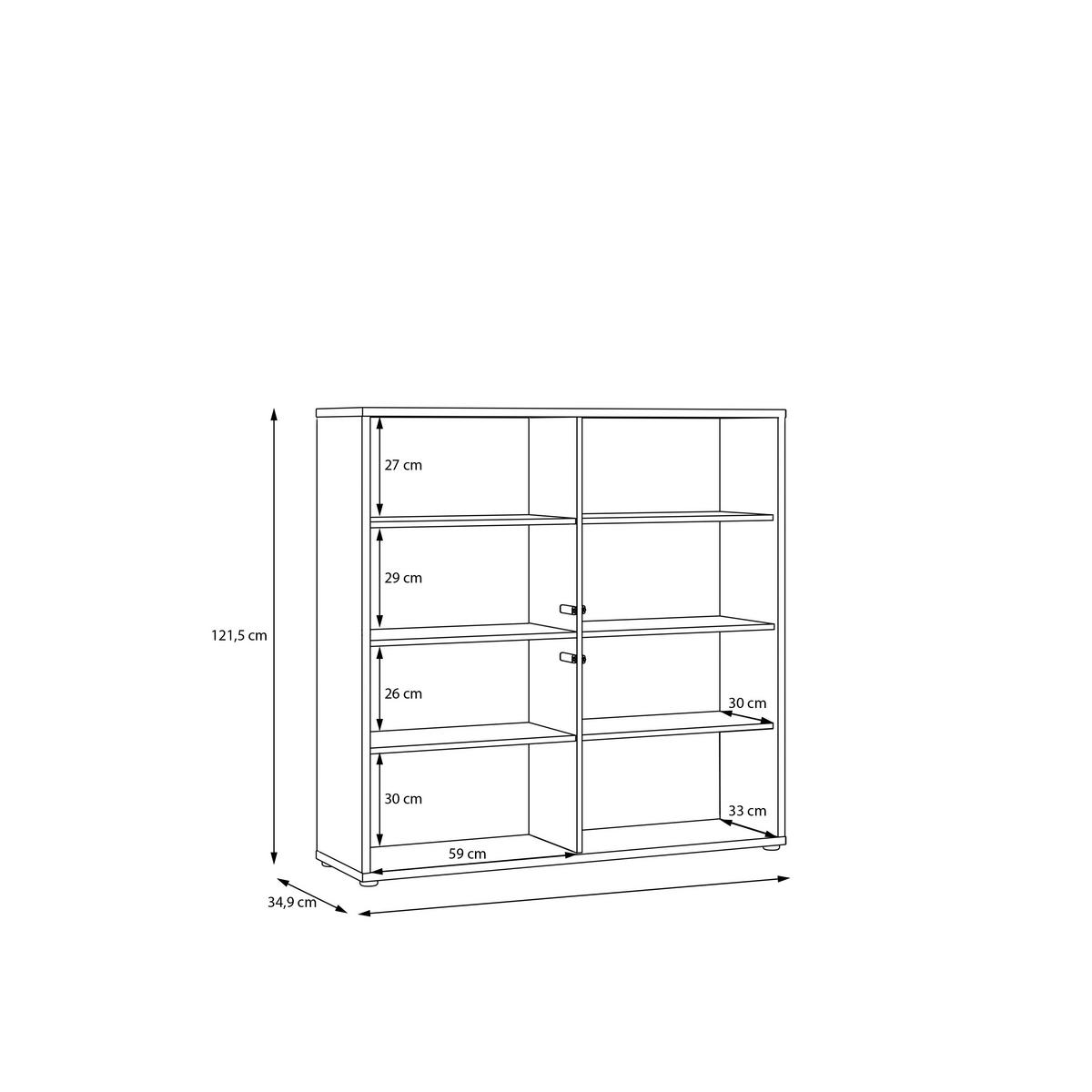 Vysoká komoda barva modrá - tmavě modrá, Moderní, kompozitní dřevo (124,5/121,5/34,9cm)
