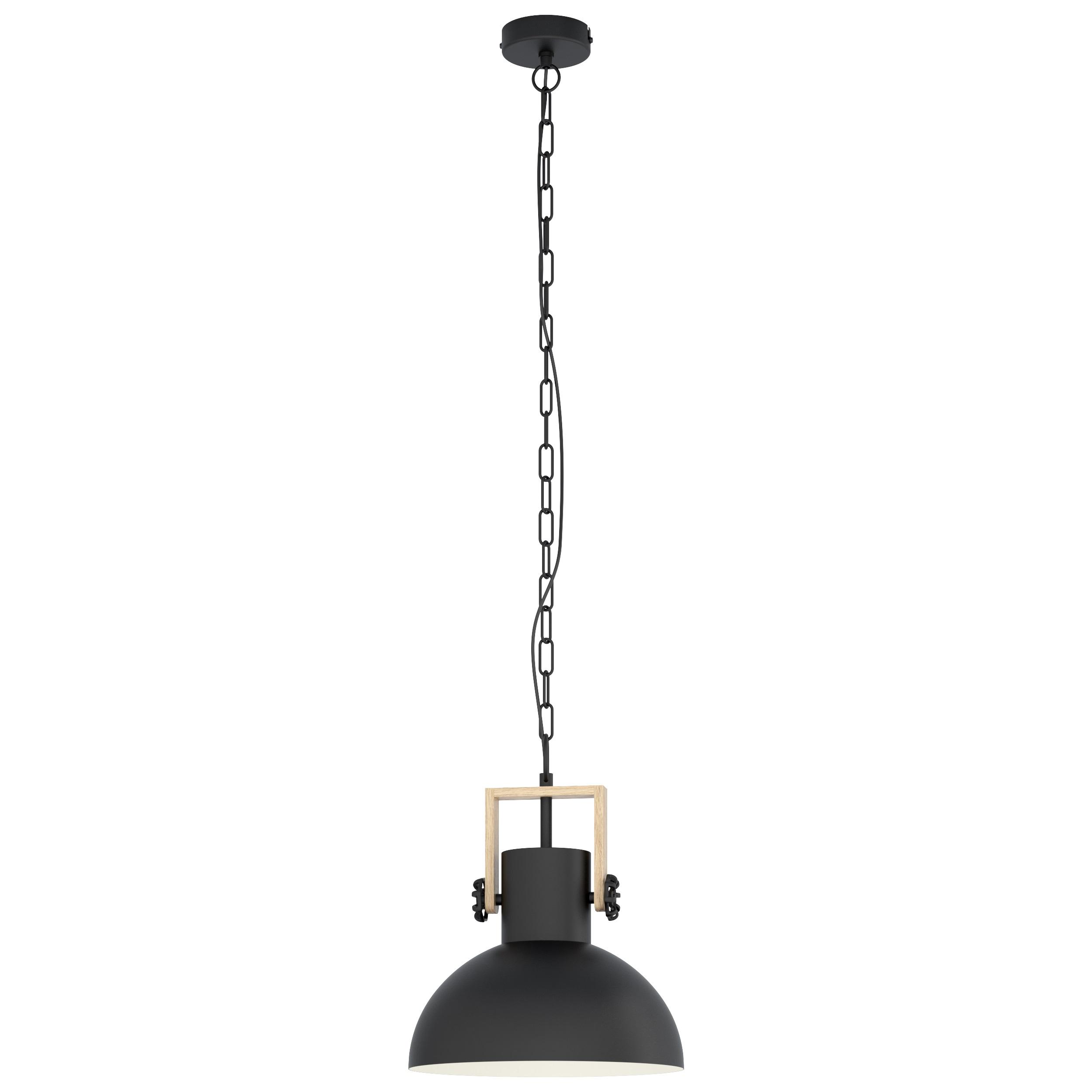 Hängeleuchte 43162* Lubenham - Hellbraun/Schwarz, Trend, Holz/Metall (30/110cm) - Eglo