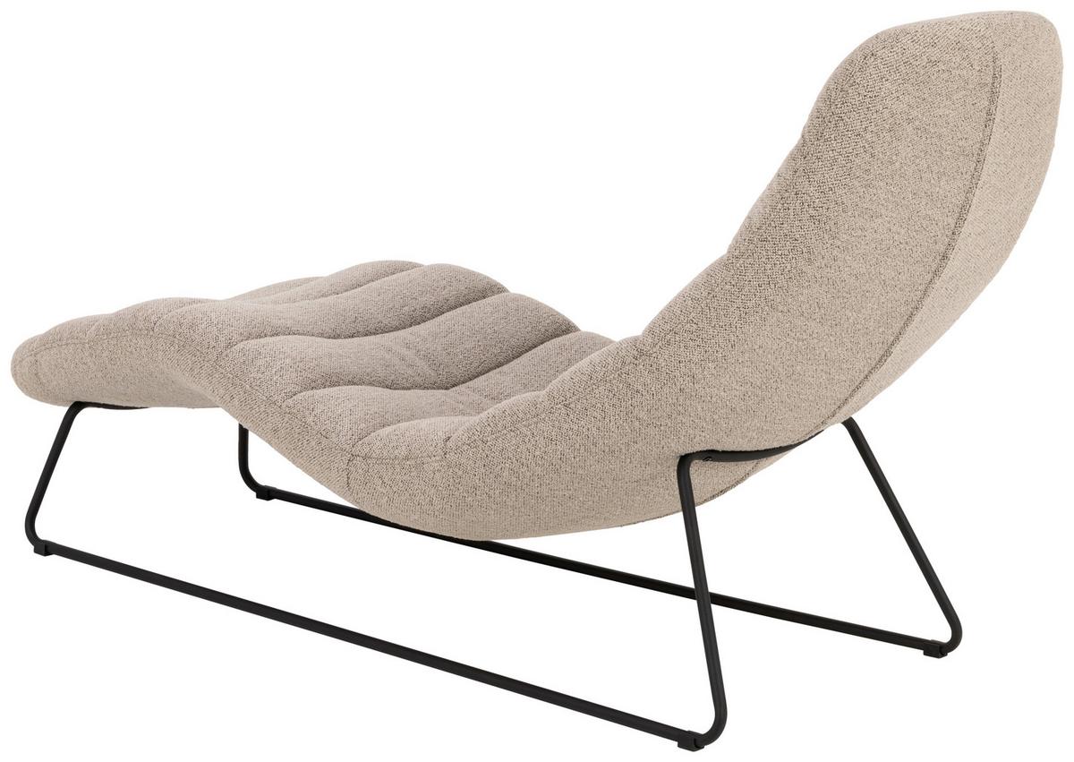 Relaxliege Chaplin L: 156 Cm Beige - Beige/Schwarz, KONVENTIONELL, Textil (63/86/156cm) - MID.YOU