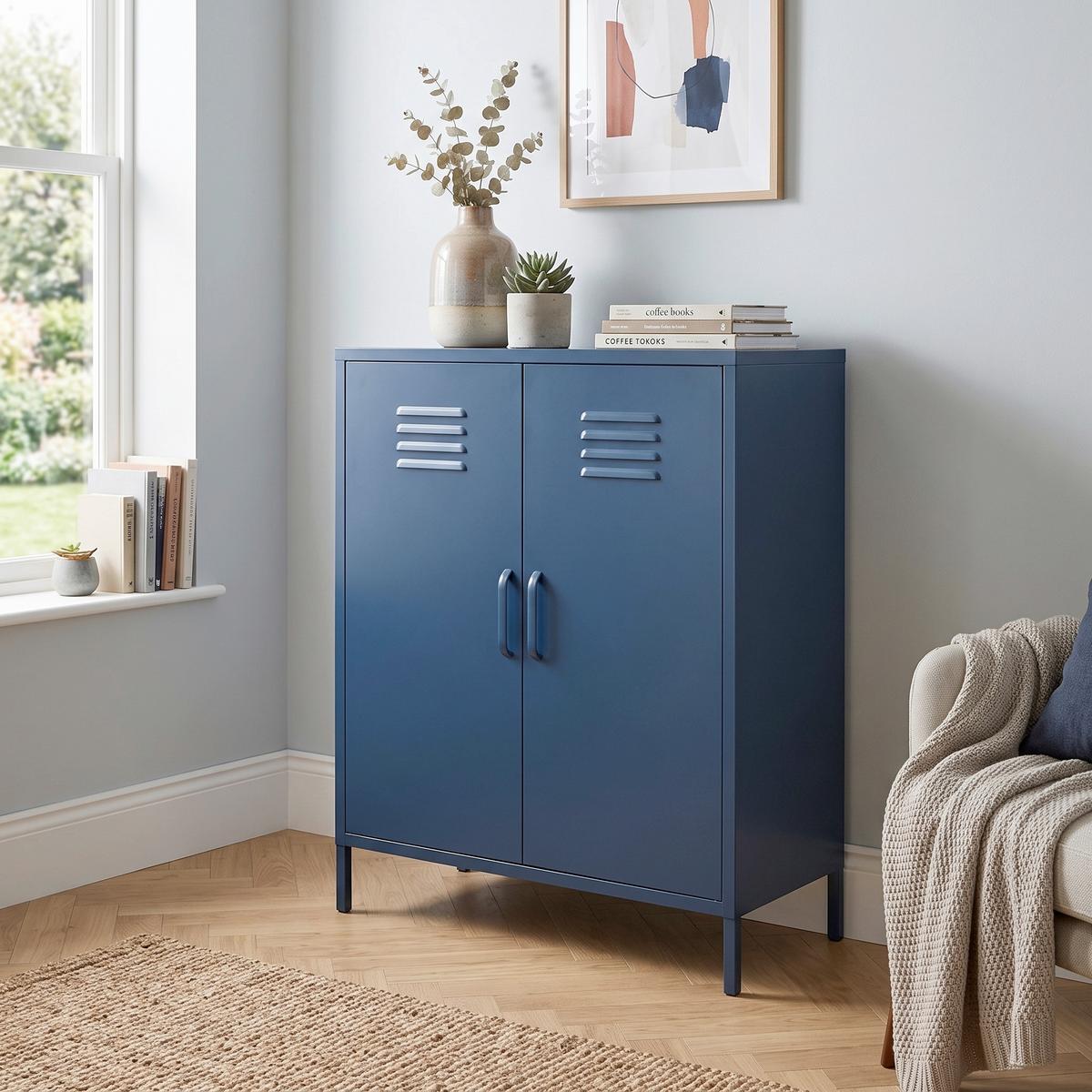 HIGHBOARD Bradford Blau B: 79cm - Blau, Design, Metall (79/100/39cm) - MID.YOU