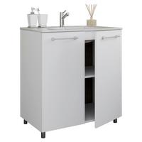 Waschtischkombi Gilos Weiß B: 60 Cm - Weiß/Grau, MODERN, Keramik/Holzwerkstoff (60cm) - MID.YOU