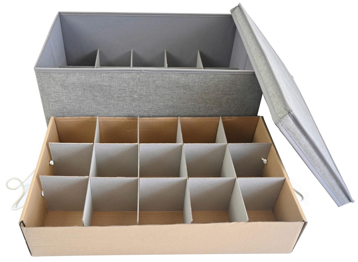 Aufbewahrungsbox Carlotta - Braun, KONVENTIONELL, Karton/Leder (58/36/25cm) - Luca Bessoni