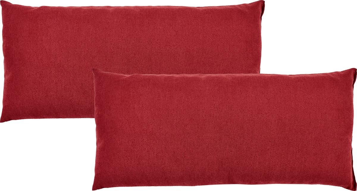 Zierkissen Enjoy 2er-set 38x80 Cm Mikrofaser Cranberry - Rot, Textil (38/80cm) - Primatex