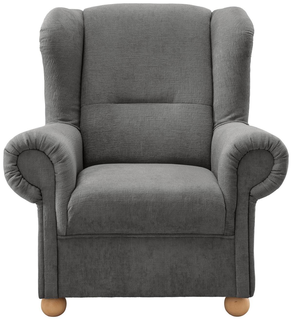 Ohrensessel Torello Graubraun B: 92cm - Wildeiche/Graubraun, KONVENTIONELL, Textil (92/102/89cm) - Livetastic