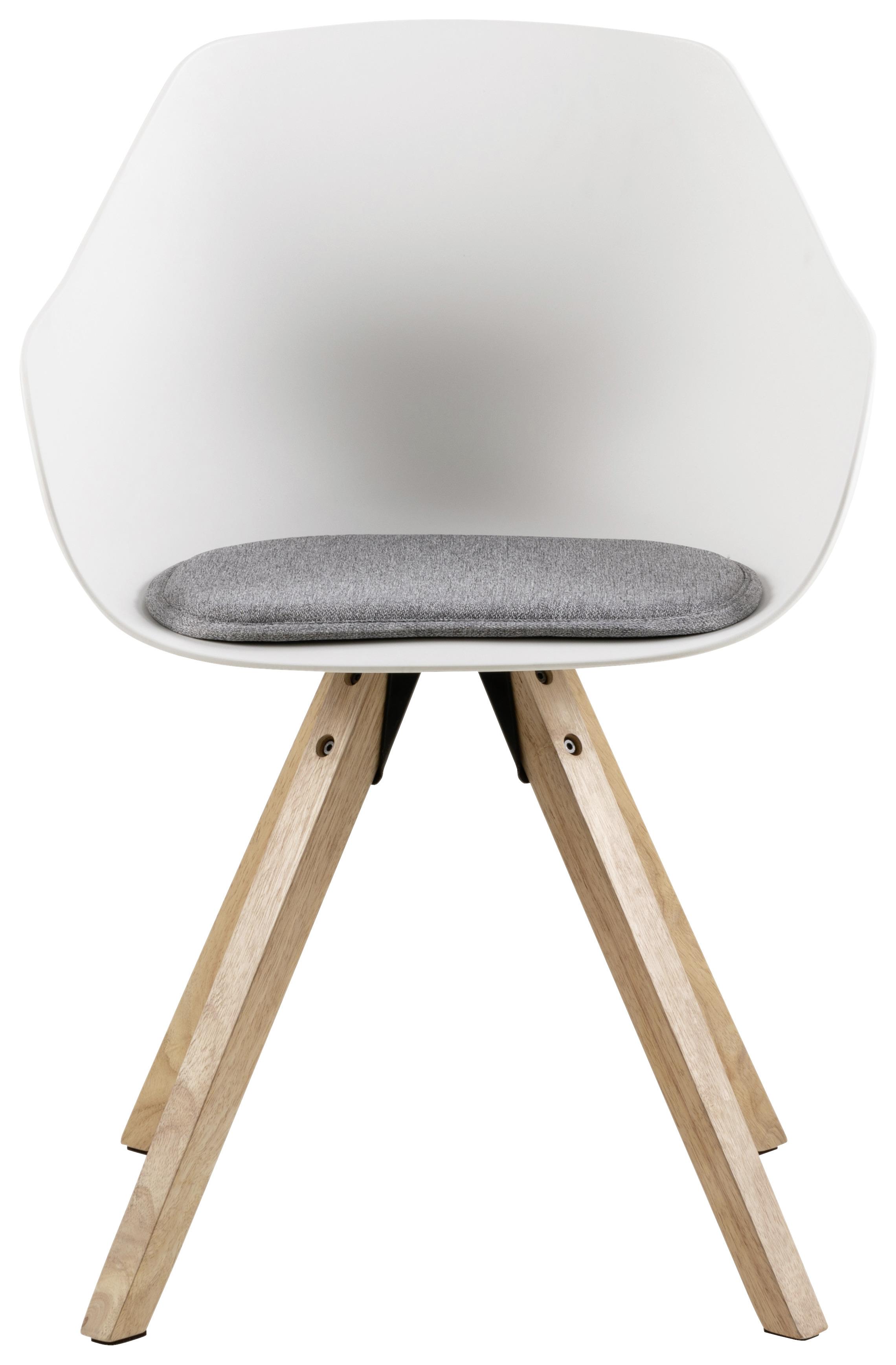 Jídelní Židle Tina - bílá/šedá, Konvenční, dřevo/textil (56,5/80,5/53cm) - Livetastic