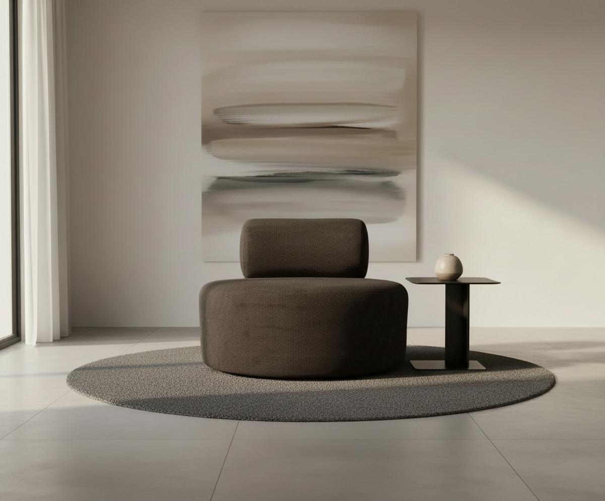 Relaxsessel Moss Mokka B: 88 Cm - Schwarz/Mokka, Basics, Textil (88/70/88cm) - Livetastic