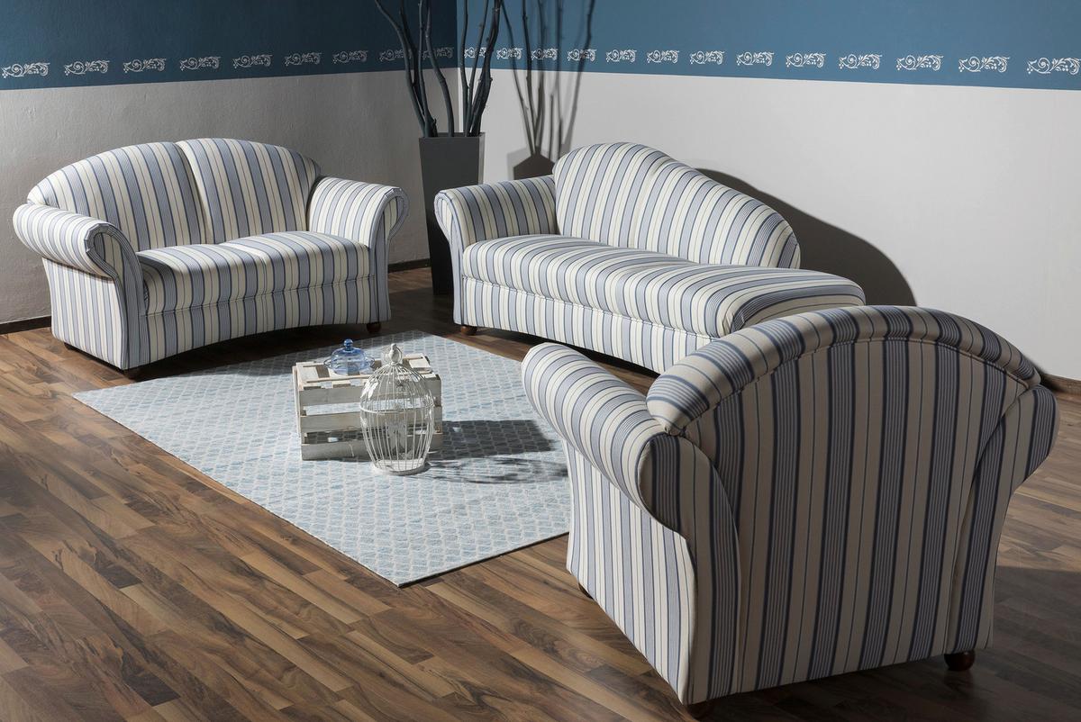 Polstersessel Mit Armlehnen Corona Blau/beige - Blau/Beige, Design, Textil (96/85/81cm) - Max Winzer