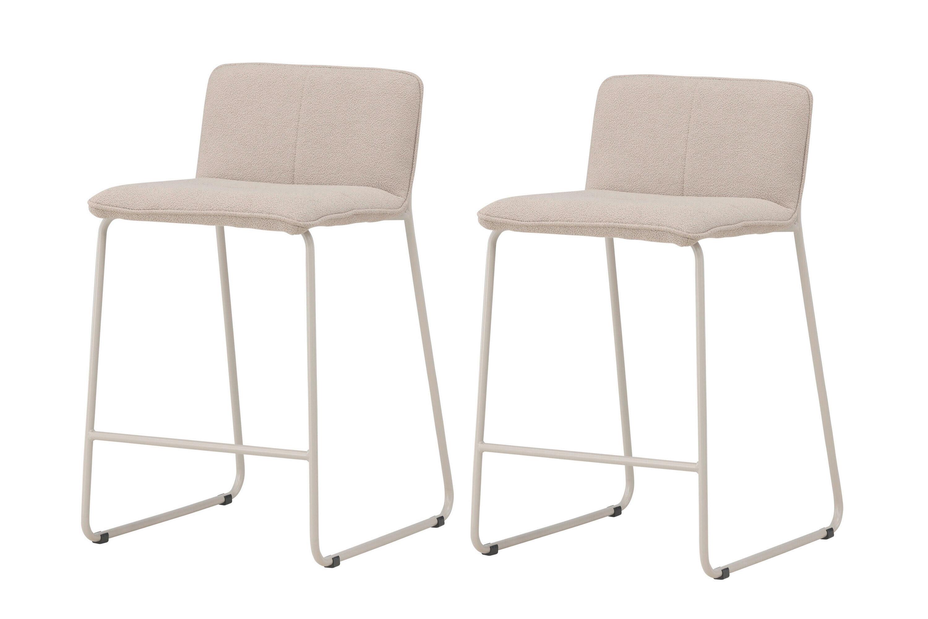 Barhocker-set Bisbee Beige B: 44,7 Cm - Beige, MODERN, Textil/Metall (44,7/85/50cm) - Livetastic