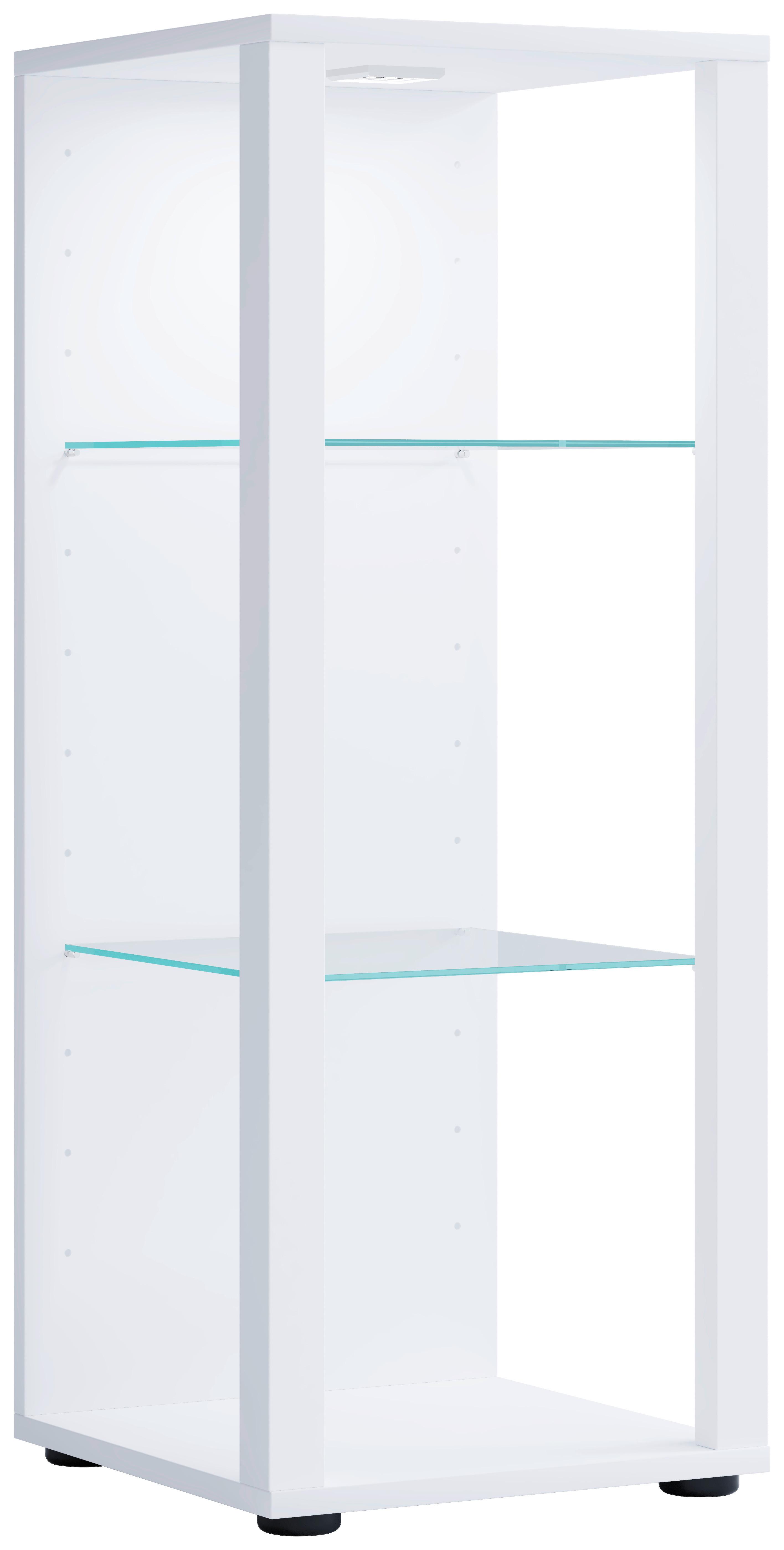 Vitrine Glasol M B: 35 cm Weiß - Schwarz/Weiß, MODERN, Glas/Holzwerkstoff (35/90/35cm) - MID.YOU