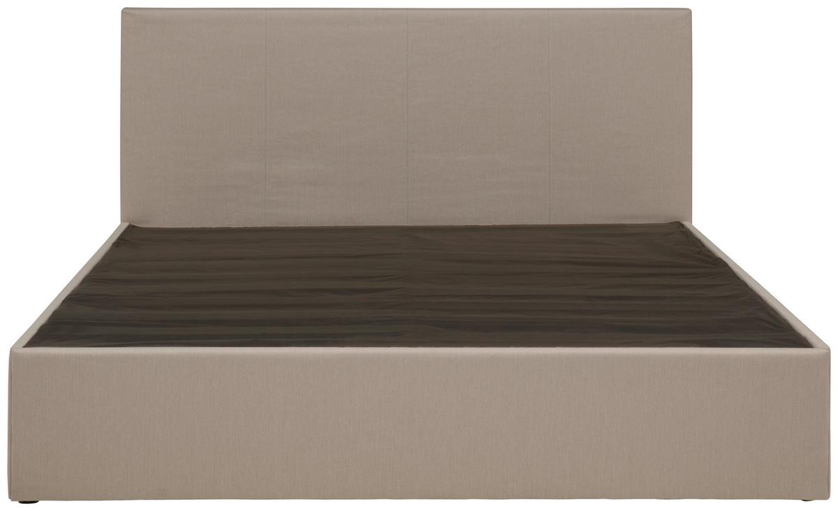Boxbett mit Topper 200x200 cm Carolina - Sandfarben/Schwarz, Basics, Holz/Textil (200/200cm) - P & B
