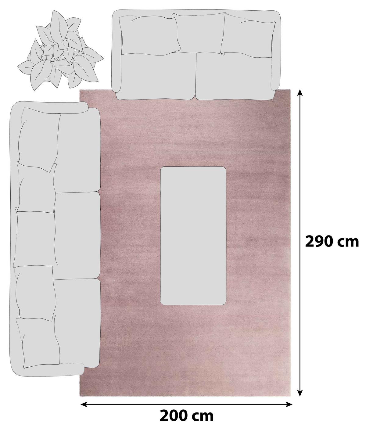 Hochflor Teppich Rosa Loft Baumwolle 200x290 cm - Rosa, Basics, Textil (200/290cm) - Esprit